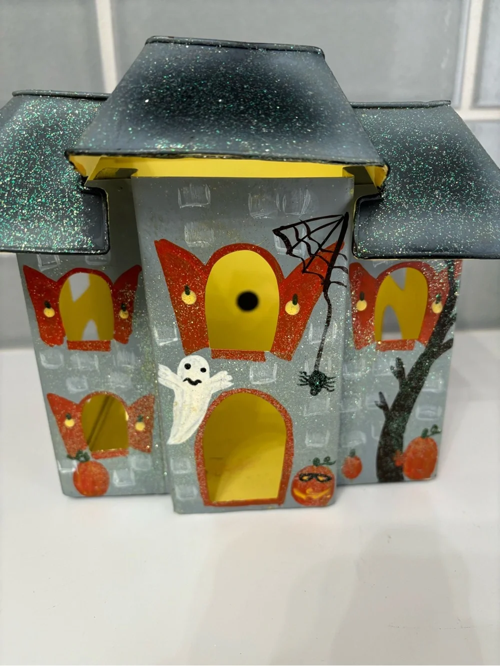 Vintage bath and body works Halloween hunted house candle holder - Picture 2 of 8